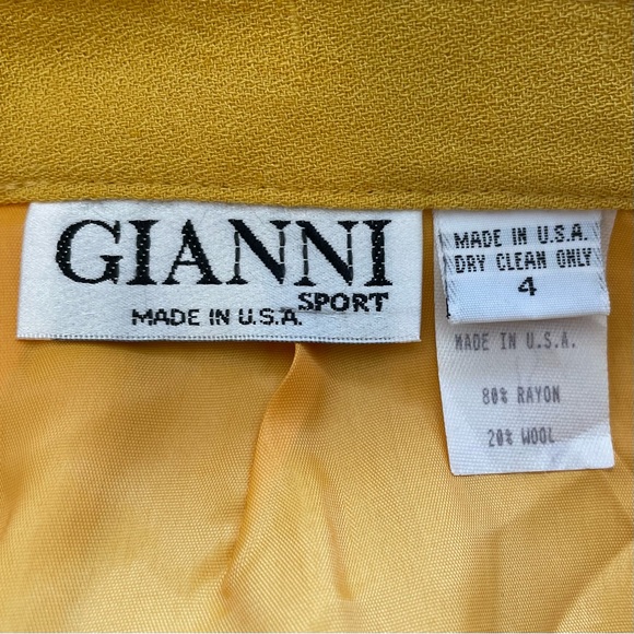 SOLD :: Vintage 90s Yellow Mini Skirt - Picture 4 of 10